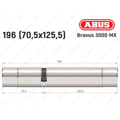 Циліндр ABUS BRAVUS 3000 MX, ключ-ключ, 195 мм (70х125)