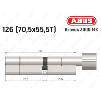 Циліндр ABUS BRAVUS 3000 MX, з тумблером, 100 мм (30х70T)