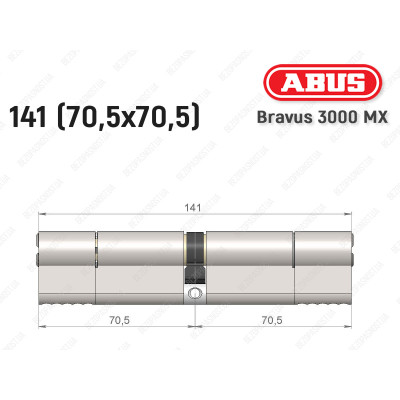 Цилиндр ABUS BRAVUS 3000 MX, ключ-ключ, 140 мм (70х70) Цилиндр ABUS BRAVUS 3000 MX, ключ-ключ, 140 мм (70х70)