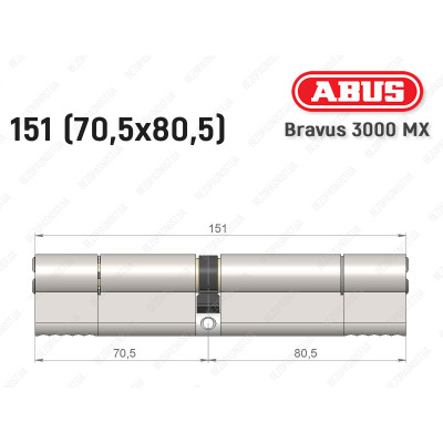 Циліндр ABUS BRAVUS 3000 MX, ключ-ключ, 150 мм (70х80)