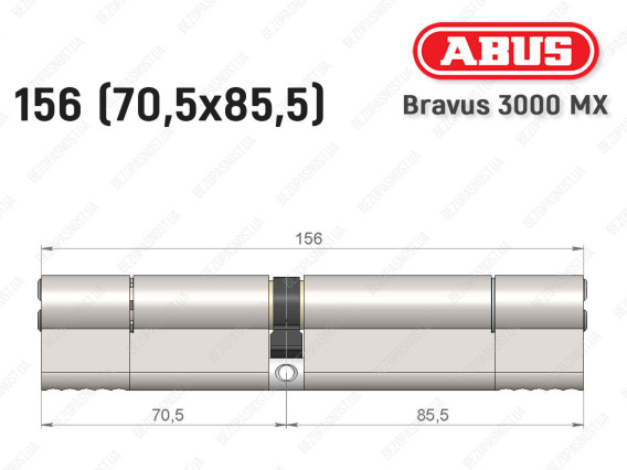 Циліндр ABUS BRAVUS 3000 MX, ключ-ключ, 155 мм (70х85)
