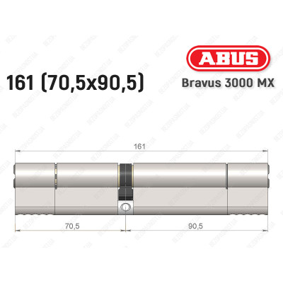 Циліндр ABUS BRAVUS 3000 MX, ключ-ключ, 160 мм (70х90)