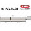 Цилиндр ABUS BRAVUS 3000 MX, ключ-тумблер, 185 мм (75х110T)