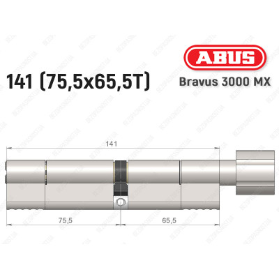 Циліндр ABUS BRAVUS 3000 MX, з тумблером, 100 мм (30х70T)