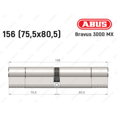 Циліндр ABUS BRAVUS 3000 MX, ключ-ключ, 155 мм (75х80)