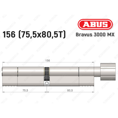 Циліндр ABUS BRAVUS 3000 MX, з тумблером, 100 мм (30х70T)