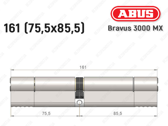 Циліндр ABUS BRAVUS 3000 MX, ключ-ключ, 160 мм (75х85)