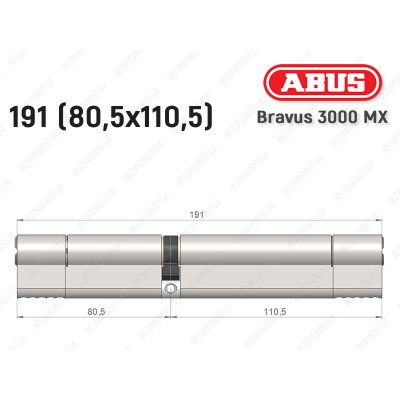 Циліндр ABUS BRAVUS 3000 MX, ключ-ключ, 190 мм (80х110)
