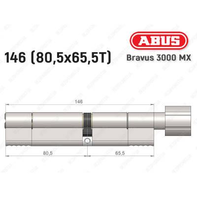 Циліндр ABUS BRAVUS 3000 MX, з тумблером, 100 мм (30х70T)