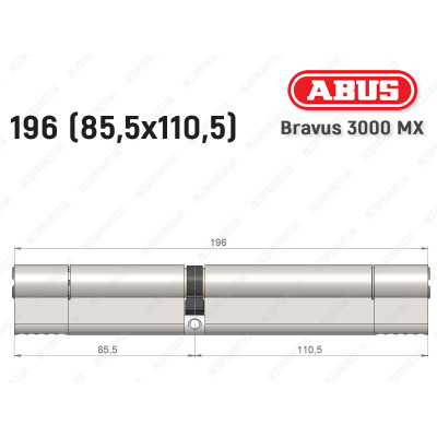 Цилиндр ABUS BRAVUS 3000 MX, ключ-ключ, 195 мм (85х110)