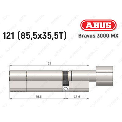 Циліндр ABUS BRAVUS 3000 MX, з тумблером, 100 мм (30х70T)