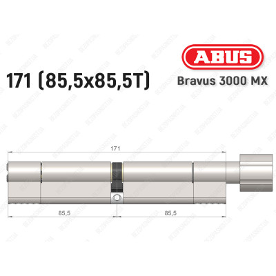 Циліндр ABUS BRAVUS 3000 MX, з тумблером, 100 мм (30х70T)