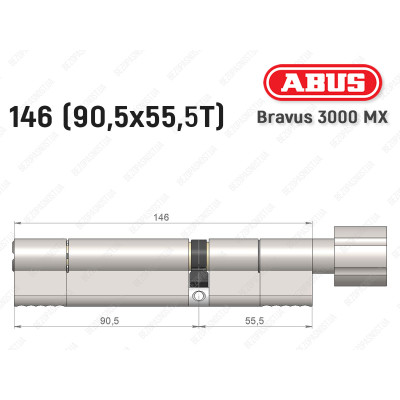 Циліндр ABUS BRAVUS 3000 MX, з тумблером, 100 мм (30х70T)