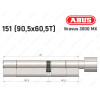 Циліндр ABUS BRAVUS 3000 MX, з тумблером, 150 мм (90х60T)