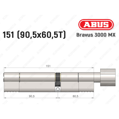 Циліндр ABUS BRAVUS 3000 MX, з тумблером, 100 мм (30х70T)