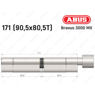 Циліндр ABUS BRAVUS 3000 MX, з тумблером, 100 мм (30х70T)
