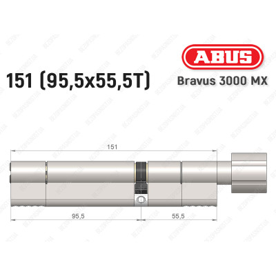 Циліндр ABUS BRAVUS 3000 MX, з тумблером, 100 мм (30х70T)