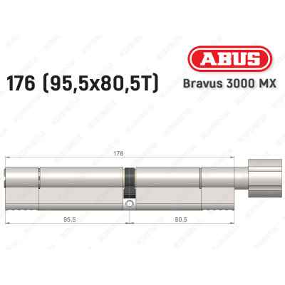 Циліндр ABUS BRAVUS 3000 MX, з тумблером, 100 мм (30х70T)