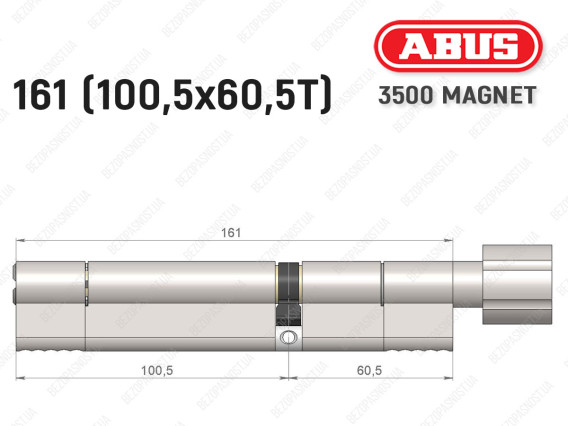 Циліндр ABUS BRAVUS MAGNET 3500 MX, з тумблером, 160 мм (100х60T)