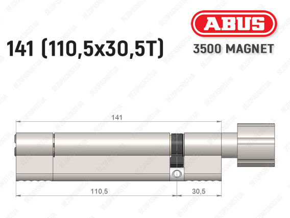 Цилиндр ABUS BRAVUS MAGNET 3500 MX, с тумблером, 140 мм (110х30T)