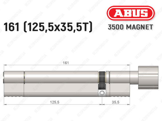 Цилиндр ABUS BRAVUS MAGNET 3500 MX, с тумблером, 160 мм (125х35T)