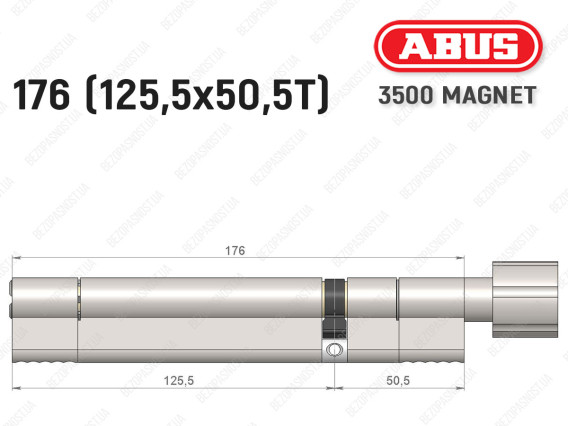 Цилиндр ABUS BRAVUS MAGNET 3500 MX, с тумблером, 175 мм (125х50T)