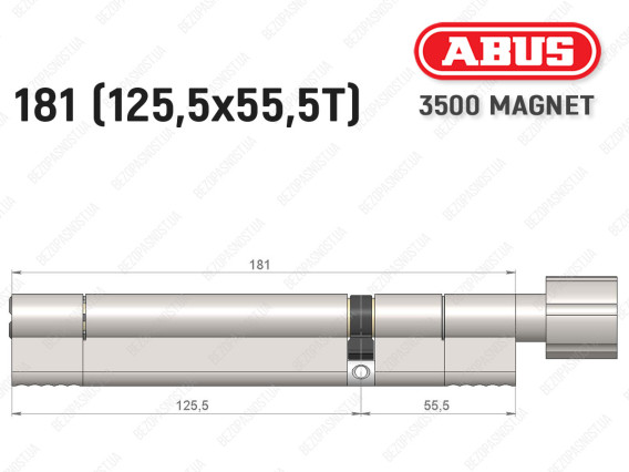 Циліндр ABUS BRAVUS MAGNET 3500 MX, з тумблером, 180 мм (125х55T)