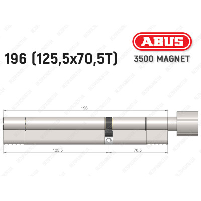 Циліндр ABUS BRAVUS MAGNET 3500 MX, з тумблером, 195 мм (125х70T)