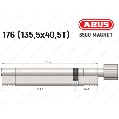Цилиндр ABUS BRAVUS MAGNET 3500 MX, с тумблером, 175 мм (135х40T)