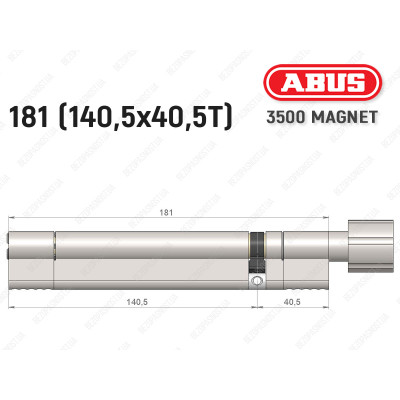 Цилиндр ABUS BRAVUS MAGNET 3500 MX, с тумблером, 180 мм (140х40T)
