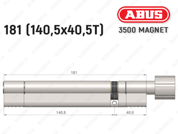 Циліндр ABUS BRAVUS MAGNET 3500 MX, з тумблером, 180 мм (140х40T)