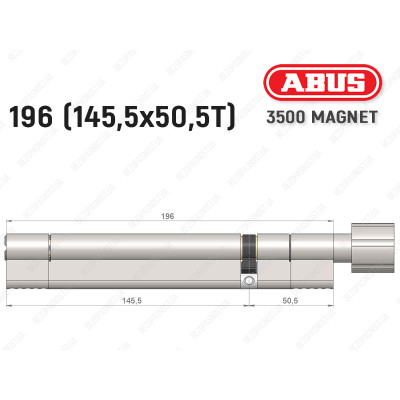 Циліндр ABUS BRAVUS MAGNET 3500 MX, з тумблером, 195 мм (145х50T)