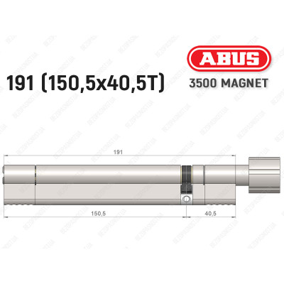 Циліндр ABUS BRAVUS MAGNET 3500 MX, з тумблером, 190 мм (150х40T)