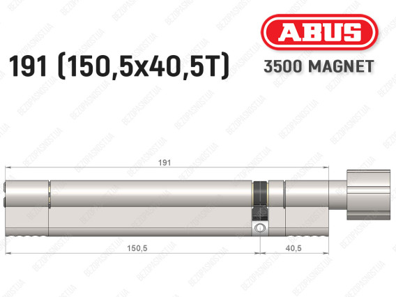 Циліндр ABUS BRAVUS MAGNET 3500 MX, з тумблером, 190 мм (150х40T)