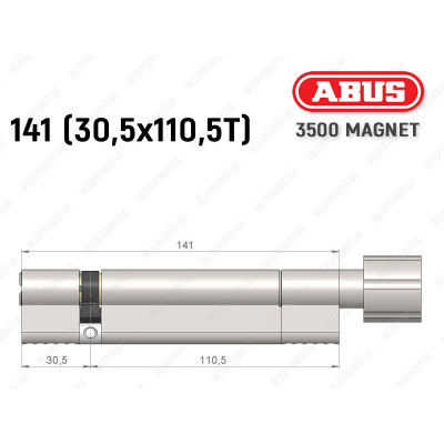Циліндр ABUS BRAVUS MAGNET 3500 MX, з тумблером, 140 мм (30х110T)