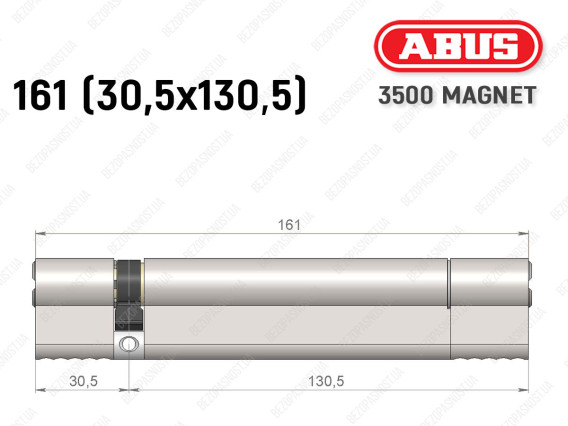 Циліндр ABUS BRAVUS MAGNET 3500 MX, ключ-ключ, 160 мм (30х130)