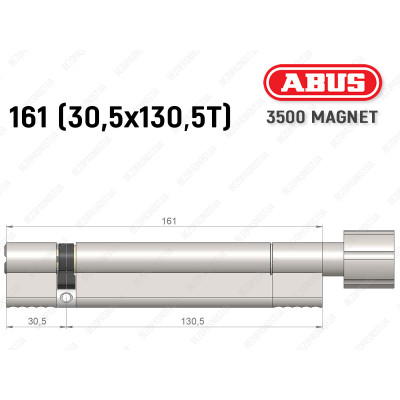 Циліндр ABUS BRAVUS MAGNET 3500 MX, з тумблером, 160 мм (30х130T)