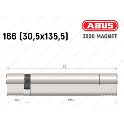 Циліндр ABUS BRAVUS MAGNET 3500 MX, ключ-ключ, 165 мм (30х135)
