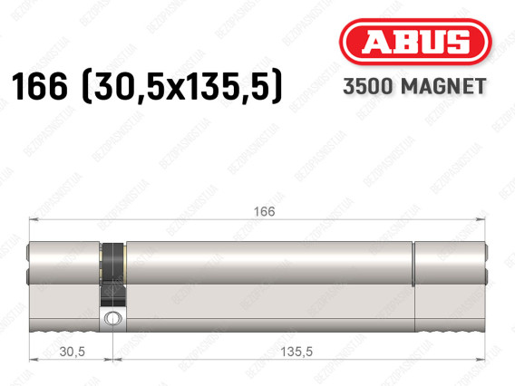 Цилиндр ABUS BRAVUS MAGNET 3500 MX, ключ-ключ, 165 мм (30х135)
