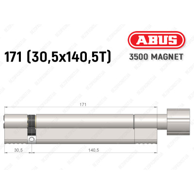 Цилиндр ABUS BRAVUS MAGNET 3500 MX, с тумблером, 170 мм (30х140T)