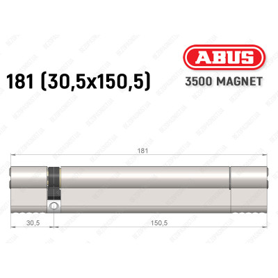 Циліндр ABUS BRAVUS MAGNET 3500 MX, ключ-ключ, 180 мм (30х150)