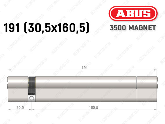 Циліндр ABUS BRAVUS MAGNET 3500 MX, ключ-ключ, 190 мм (30х160)