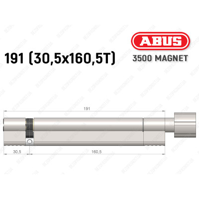 Цилиндр ABUS BRAVUS MAGNET 3500 MX, с тумблером, 190 мм (30х160T)