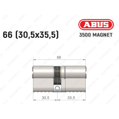 Цилиндр ABUS BRAVUS MAGNET 3500 MX, ключ-ключ, 65 мм (30х35)