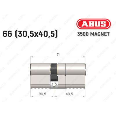 Цилиндр ABUS BRAVUS MAGNET 3500 MX, ключ-ключ, 70 мм (30х40)