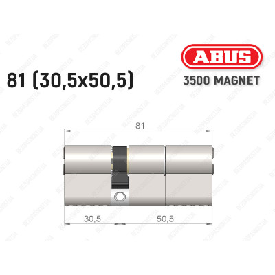 Циліндр ABUS BRAVUS MAGNET 3500 MX, ключ-ключ, 80 мм (30х50)