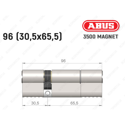 Цилиндр ABUS BRAVUS MAGNET 3500 MX, ключ-ключ, 95 мм (30х65)