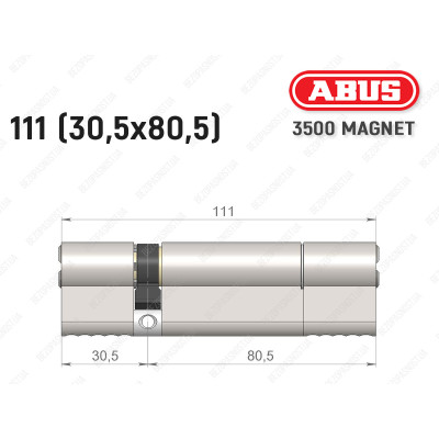 Циліндр ABUS BRAVUS MAGNET 3500 MX, ключ-ключ, 110 мм (30х80)
