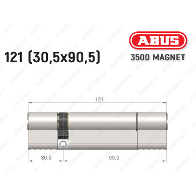 Циліндр ABUS BRAVUS MAGNET 3500 MX, ключ-ключ, 120 мм (30х90)