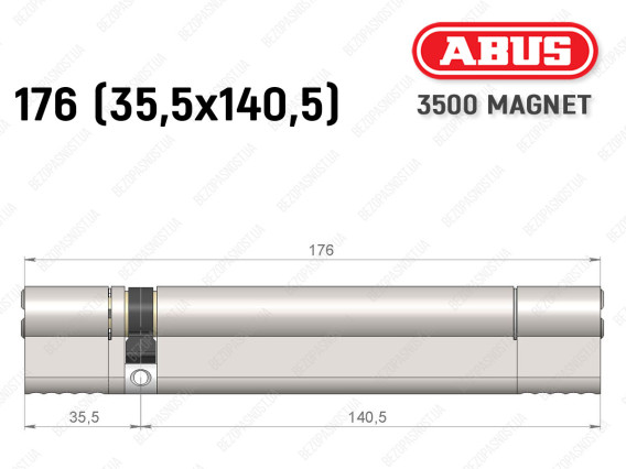 Цилиндр ABUS BRAVUS MAGNET 3500 MX, ключ-ключ, 175 мм (35х140)